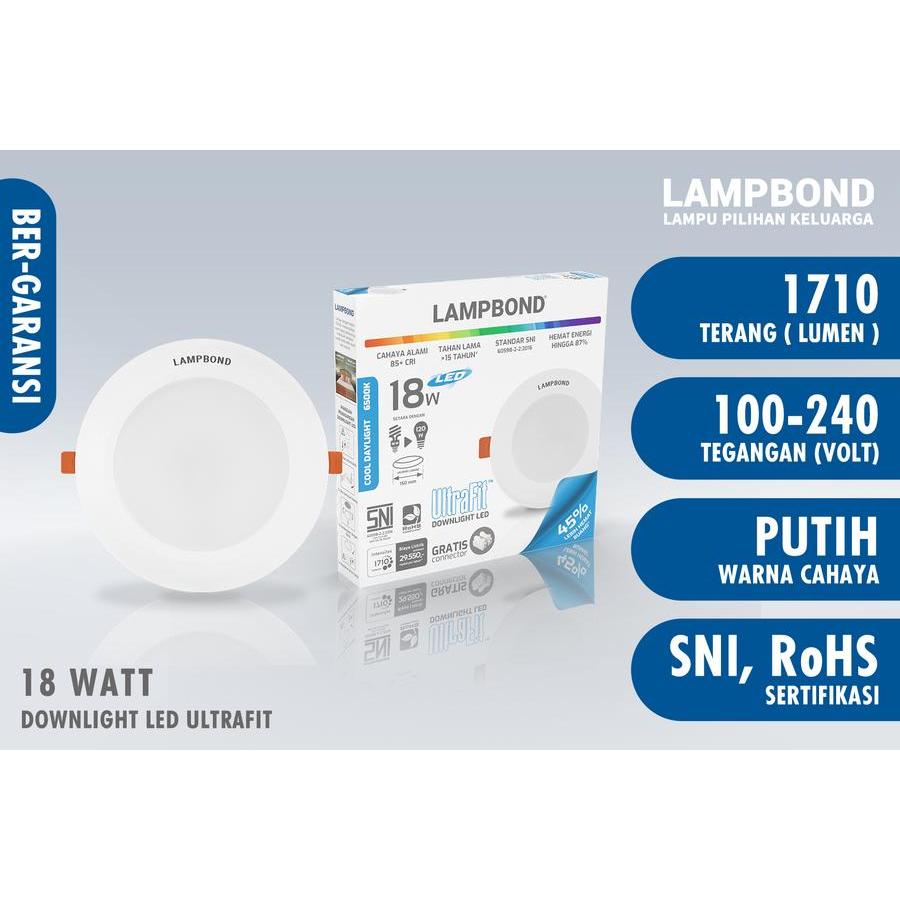 Lampu Downlight LED 18 Watt Ultra Fit Lampbond