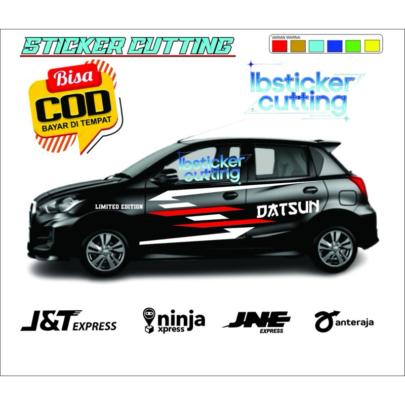 STICKER STIKER MOBIL DATSUN GO PLUS PANCA 3 BARIS STICKER LIST STRIPE MOBIL DATSUN GO TIGA BARIS