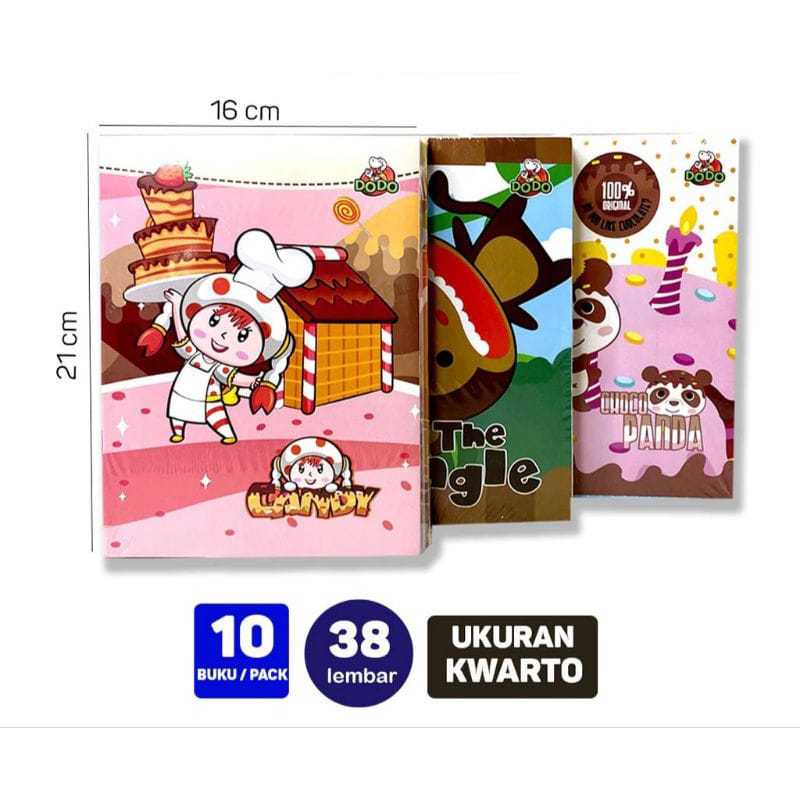 

Buku Tulis Kwarto Dodo 38 lembar (1Pak) isi 10pcs