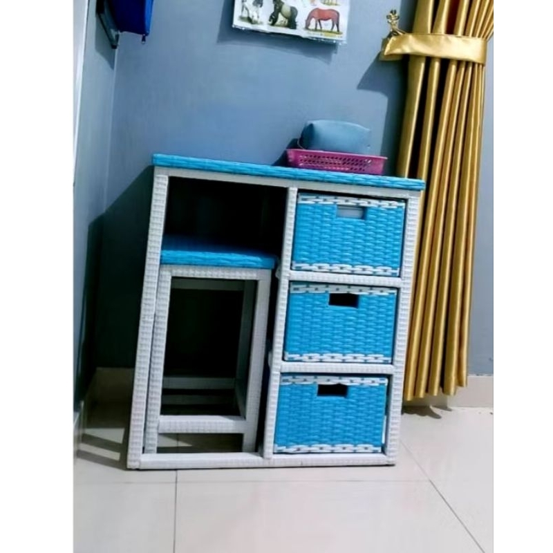 Terlaris Meja Belajar anak Rotan sintetis