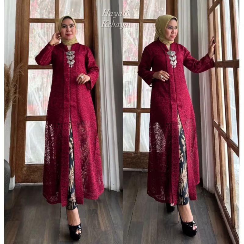 Setelan Kebaya Tunik Brokat Hayati // Kebaya Kondangan // Kebaya Modern // Anggun