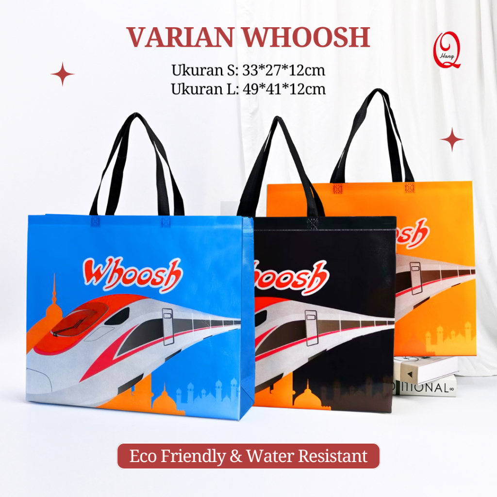 

[1pcs] Varian Whoosh - Tas Belanja / Tote Bag Spunbond Kain Motif Premium Kantong Jumbo Tas Kado