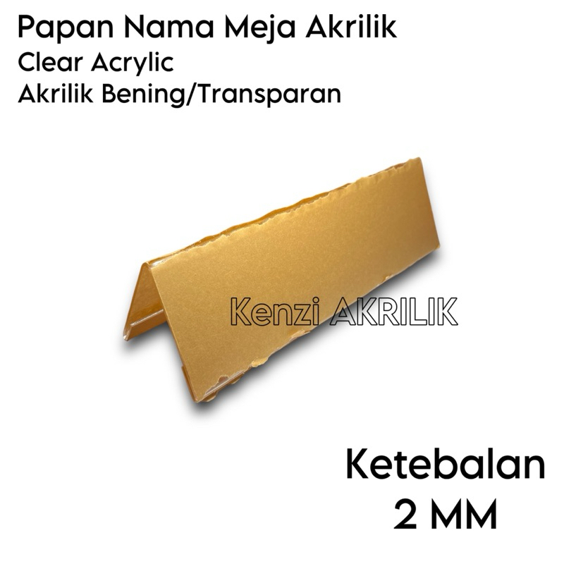 

Akrilik Papan Nama Meja Clear/Bening Lengkap Tebal 2mm Dua Sisi
