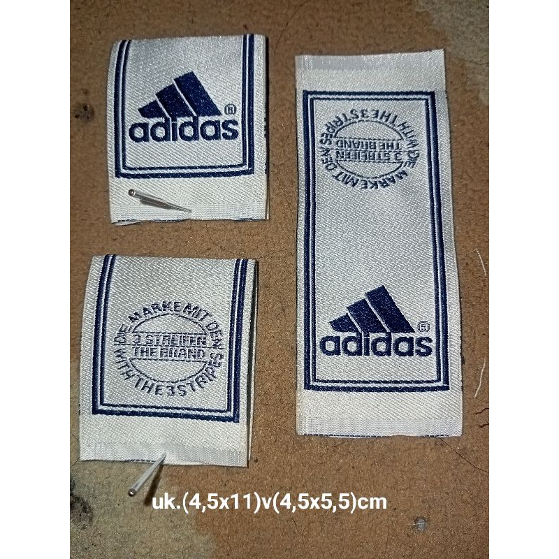 

label merek brand label (main size wash misc) tag adidas