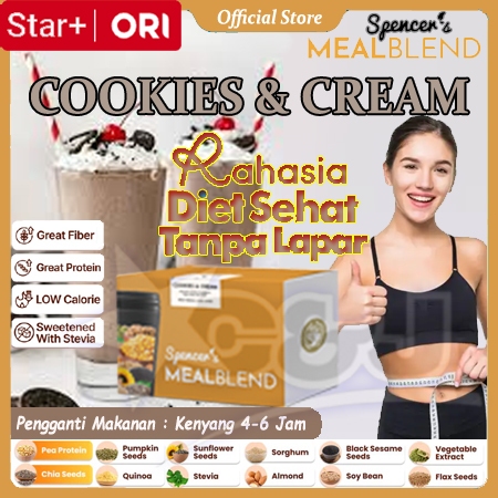 

Spencer's Mealblend Rasa Kukis dan Krim Minuman Serbuk Multigrain Langsing Diet Sehat Serat Halal