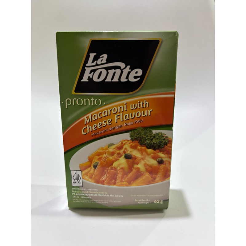 

La fonte macaroni Rasa keju 63 gram halal