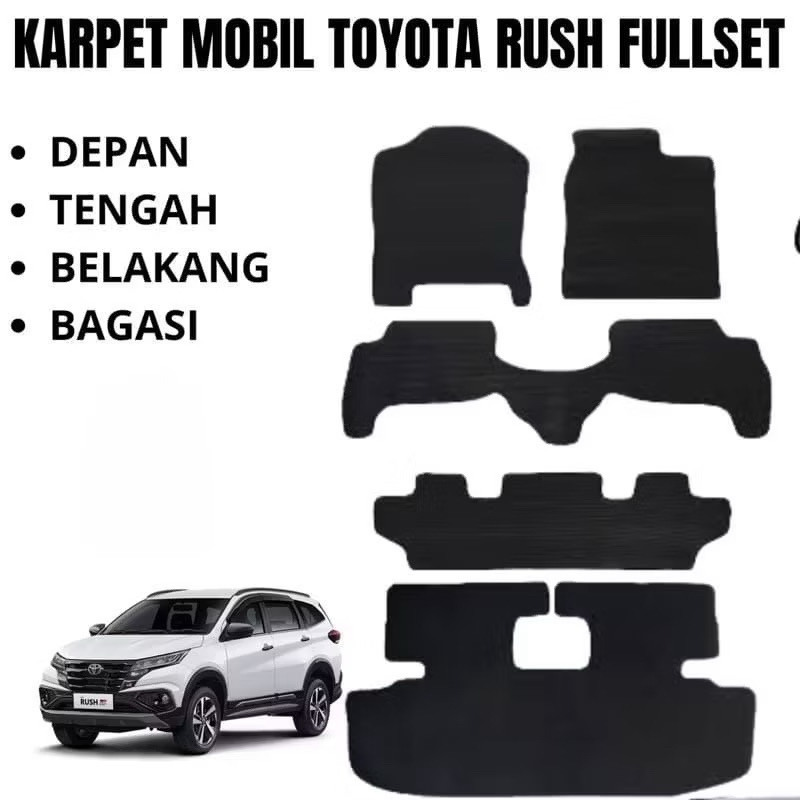 karpet Mobil Rush Fullset alas kaki matras mobil Toyota Rush Full set