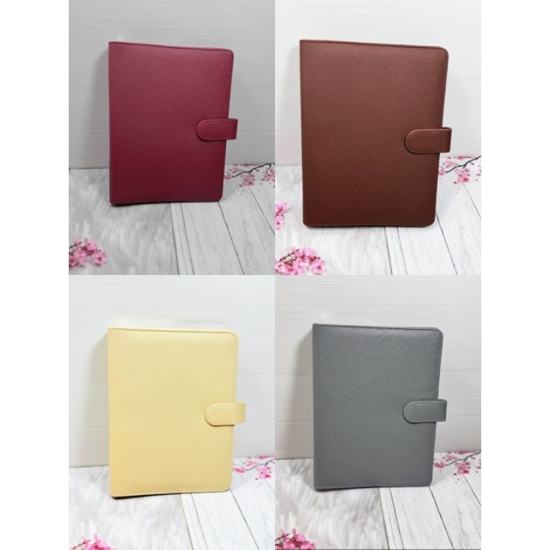 

Binder Kulit A5 Premium 20 Ring – 12 Warna Elegan | Binder Polos Notebook Organizer Tanpa Loose Leaf