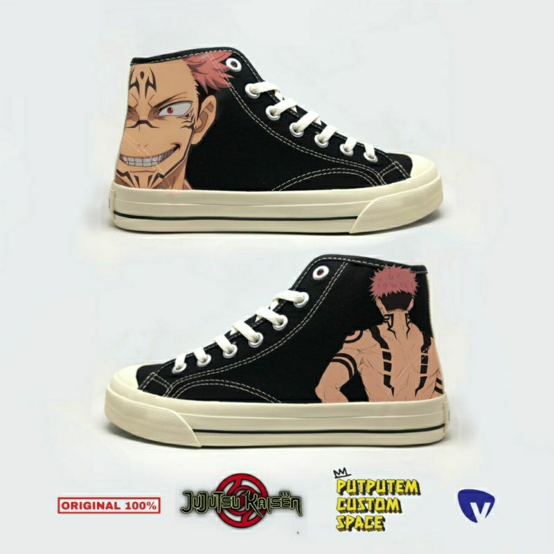 JUJUTSU KAISEN SUKUNA sepatu custom handpainted | PUTE CUSTOM SPACE