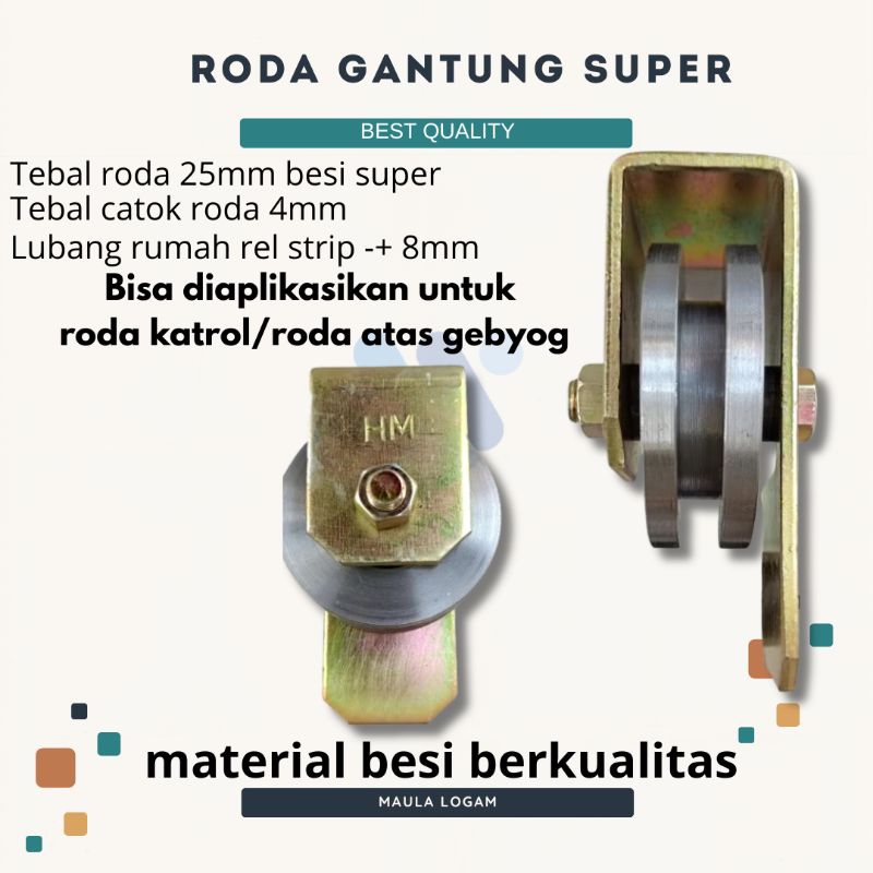 roda gantung super 8cm / roda pagar atau katrol