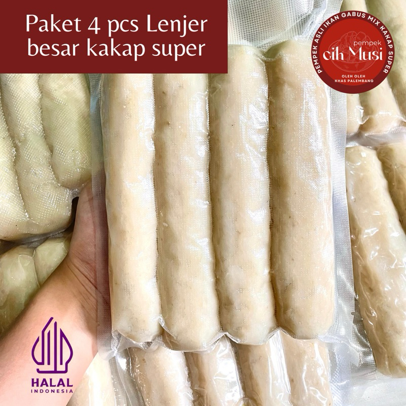 

Pempek Cik Musi - Pempek Lenjer Besar 4 pcs + cuko 250 ml khas Palembang, Ikan Kakap Super Vakum Frozen
