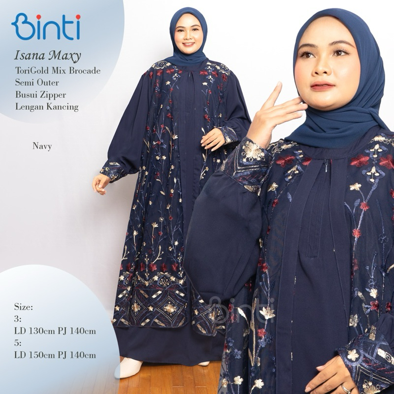 ISANA MAXY BINTI ENTER / ISANA DRESS MAXI ABAYA GAMIS BIGSIZE LD 130 LD150 SUPER JUMBO OVERSIZE MAXY