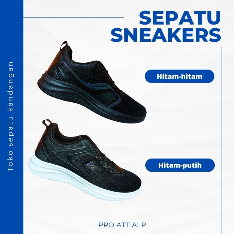 Sepatu Sekolah Hitam Polos Pro ATT ALP Original 100% Casual Shoes Sneakers Sport Running Pria Wanita