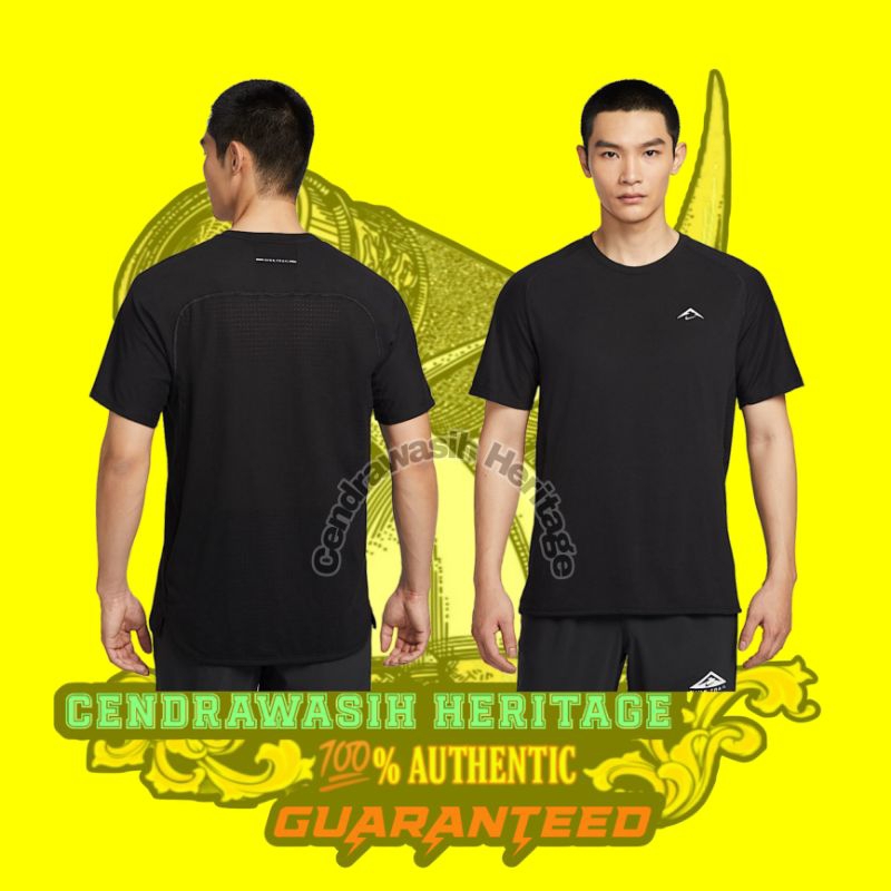 Nike Trail Solar Chase Dri Fit Adv Running Top Black 100% Authentic