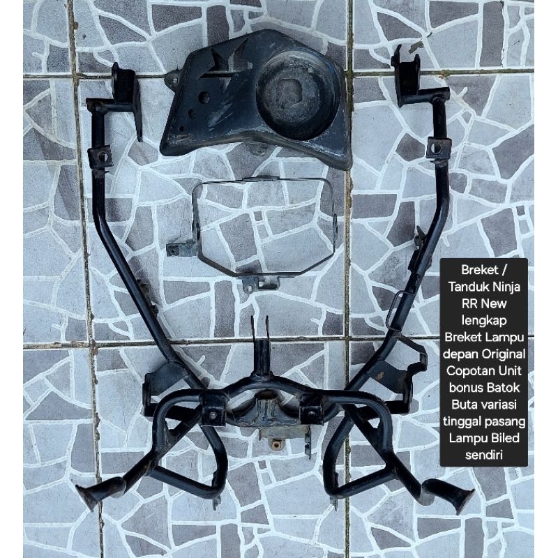 Breket / Tanduk Ninja RR New lengkap Breket Lampu depan Original Copotan Unitbonus Batok Buta varias