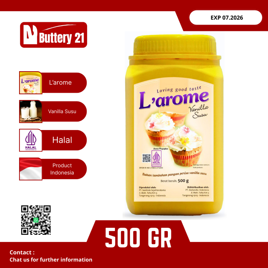 

LAROME VANILLA SUSU BUBUK 500 GR/LAROME VANILLA MILK POWDER 500 GR/PERISA VANILLA