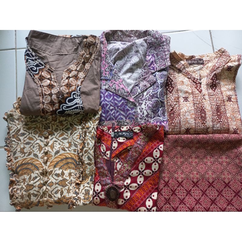 baju celana cardigan batik preloved