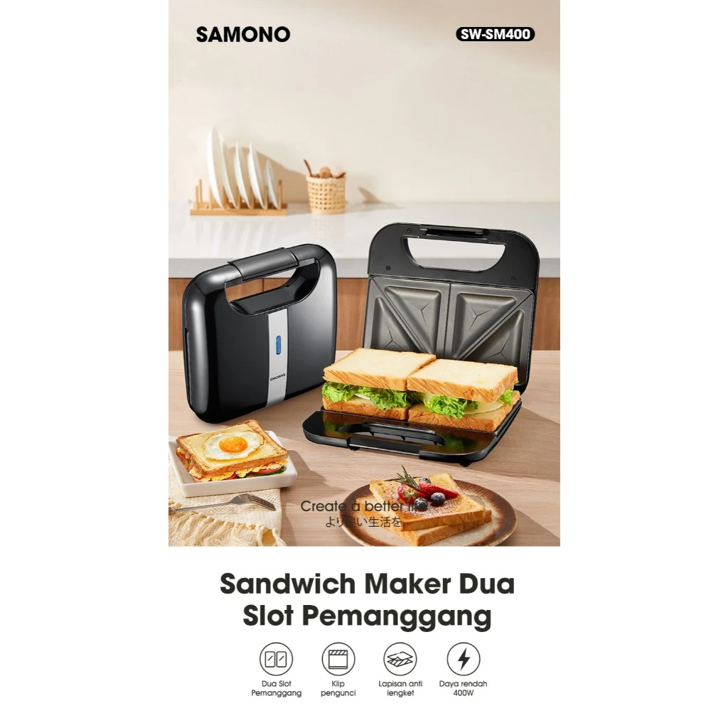 Samono Sandwich Maker Pemanggang Roti Low Watt