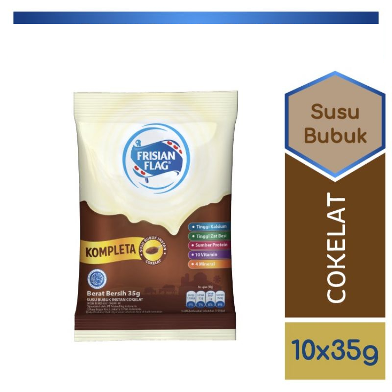 

FRISIAN FLAG SUSU BUBUK INSTANT KOMPLETA CHOCOLATE RCG 10x35g