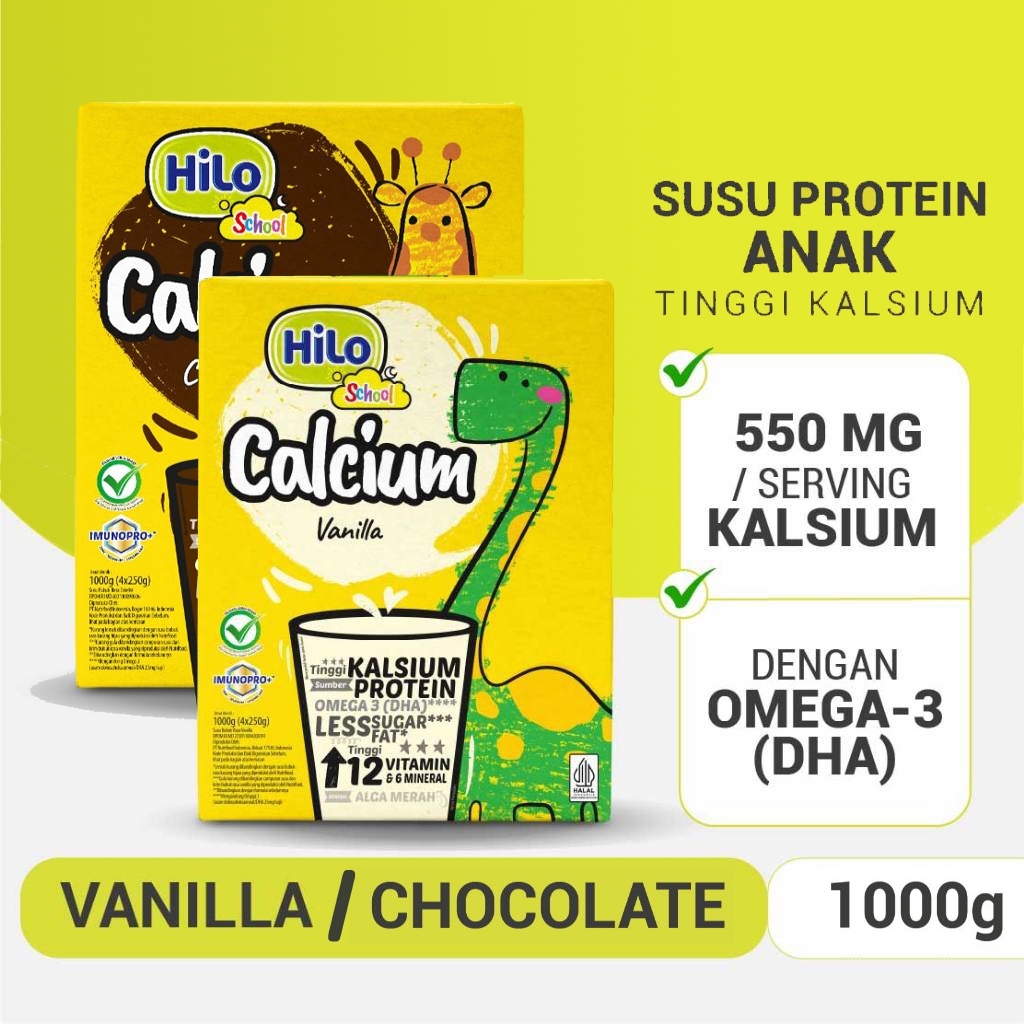 

HiLo School 1000gr - Hilo School Susu Tinggi Kalsium Lebih Rendah Lemak 1kg