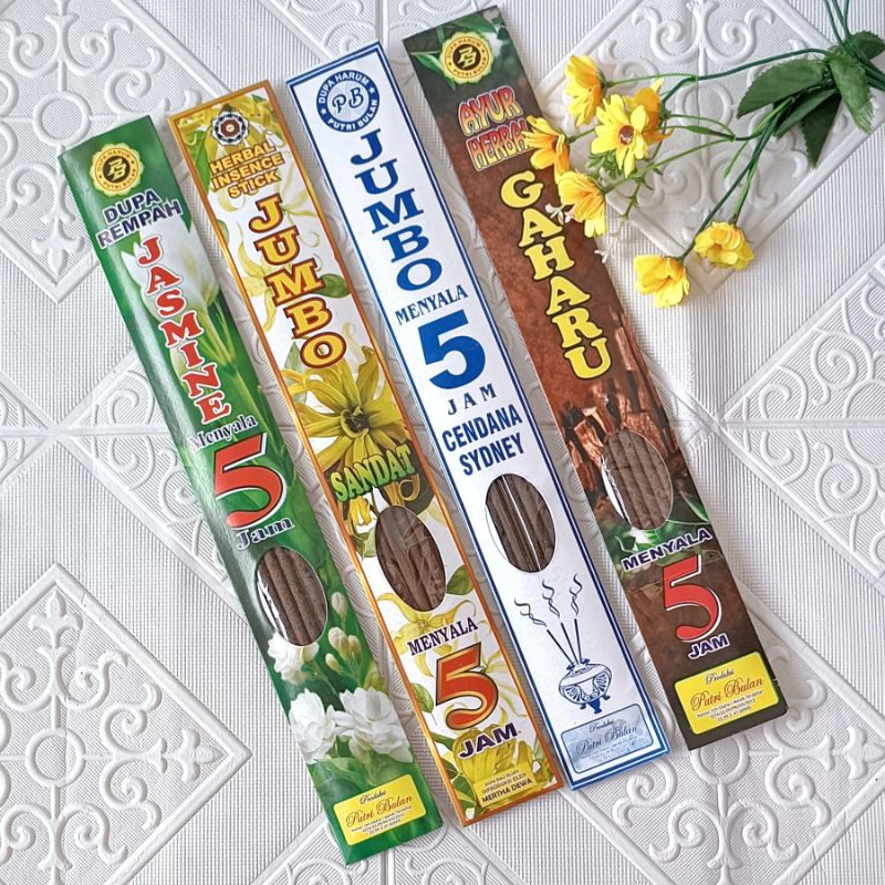 Dupa Menyala 5 jam Gaharu Cendana Jasmine Sandat