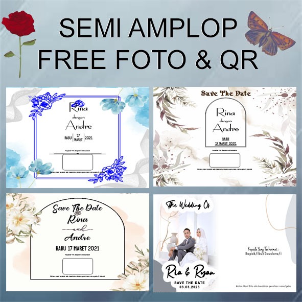 Undangan Semi Amplop Pernikahan_Undangan Lipat Atas_Undangan Mewah