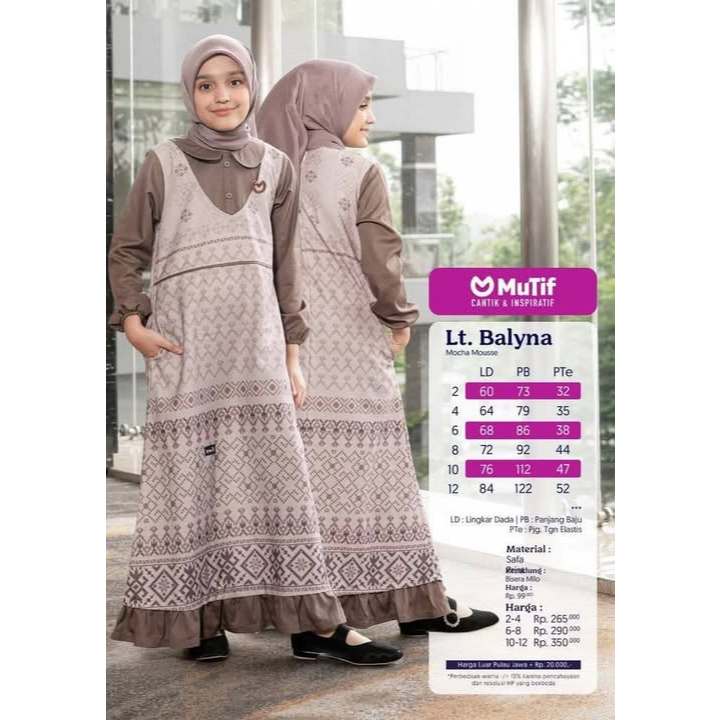 GAMIS MUTIF ANAK BALYNA / GAMIS ANAK MUTIF PROMO / GAMIS ANAK MUTIF TERBARU / GAMIS ANAK KEKINIAN / 