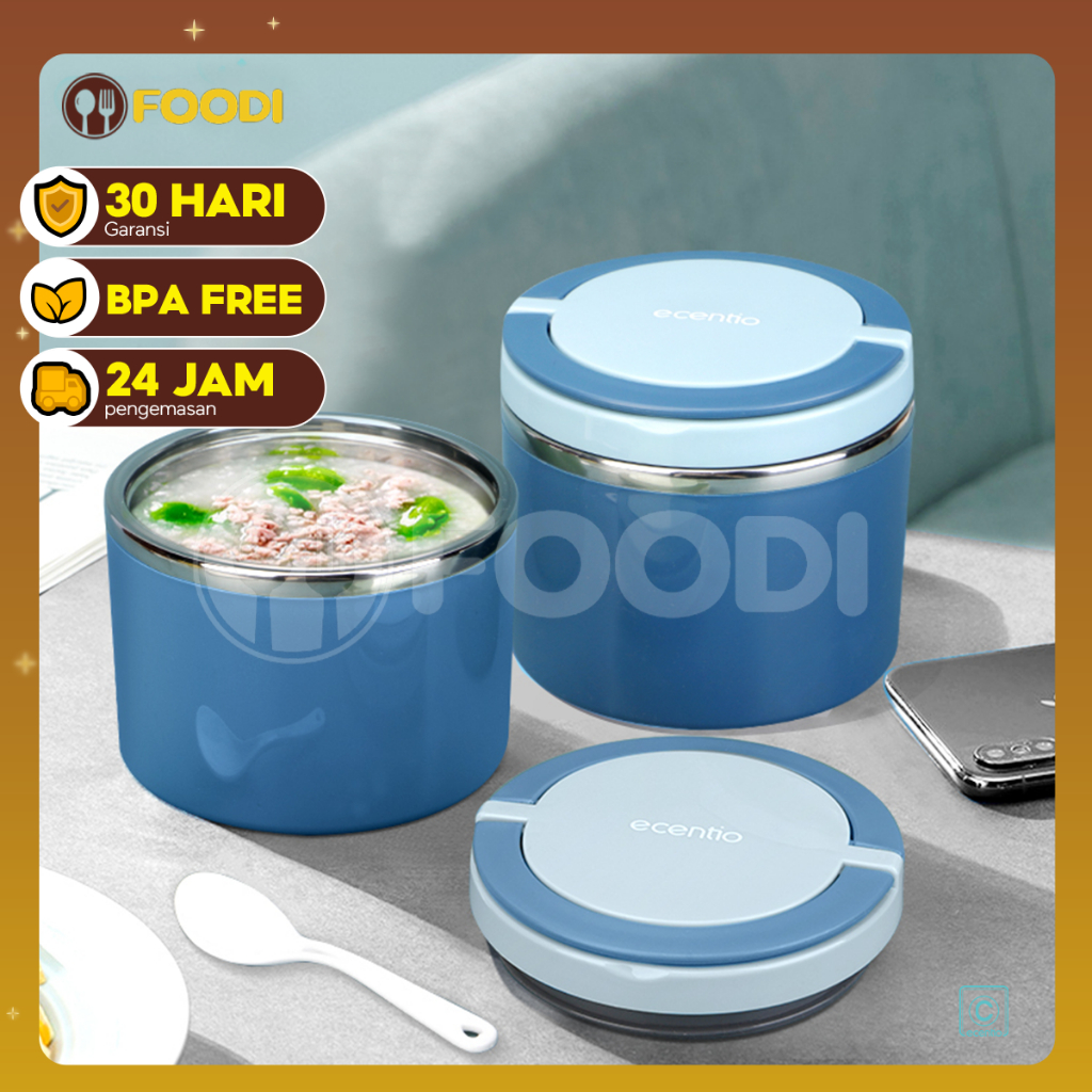 ecentio & FOODI termos mini termos air panas mini 630ml/cangkir mangkok anti bocor/termos sup tahan 