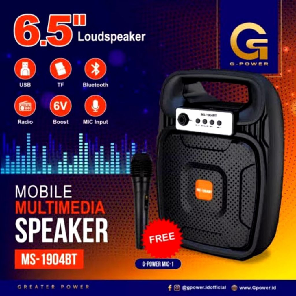 Speaker Aktif Bluetooth Karaoke G-POWER MS 1904 BT