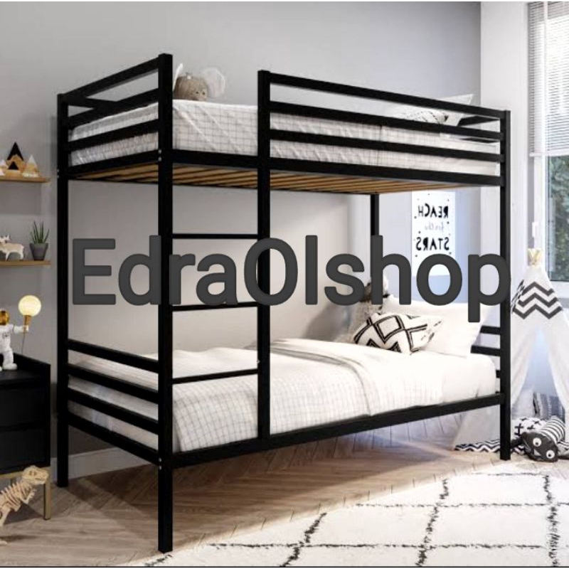 Costum Tempat Tidur Kaki Hollow Besi Murah Mewah Kuat Ranjang Tingkat Dipan 120x200cm Cek Varian