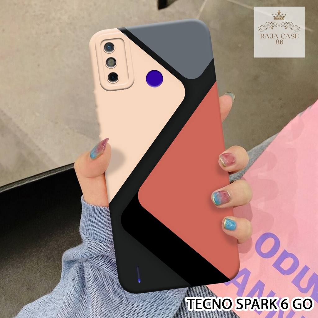 Softcase Tecno Spark 6 Go - Rajacase - Case Tecno Spark 6 Go - Motif Case Abstrak - Case Tecno Spark