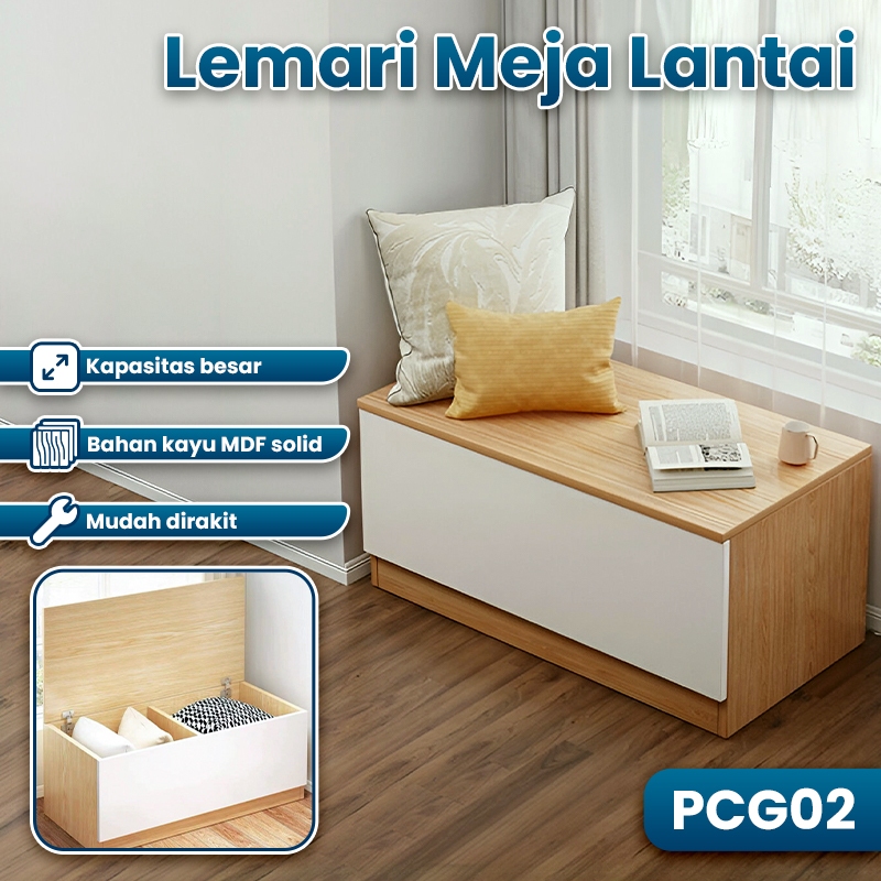 PROMO Meja Lantai Serbaguna Lemari Penyimpanan Bahan Kayu MDF Kokoh Lemari Multifungsi PCG02