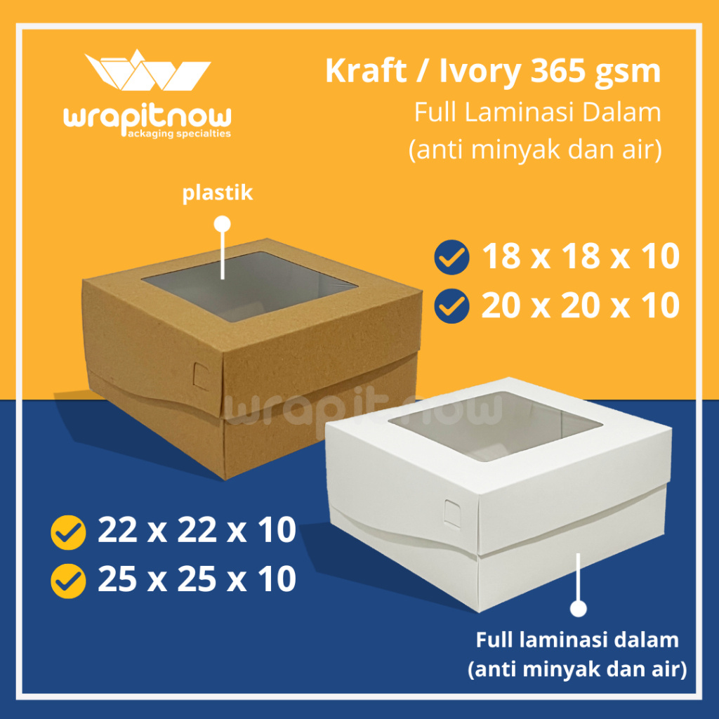 

Dus 12x12x8 15x15x10 18x18x10 20x20x10 22x22x10 25x25x10 box tart chiffon cake pabrik dus kraft