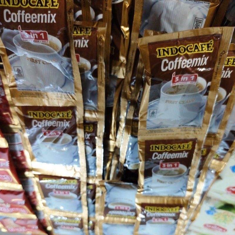 

INDOCAFE COFFEMIX 3in1 (kopi+creamer+gula) Renceng isi 10 pcs