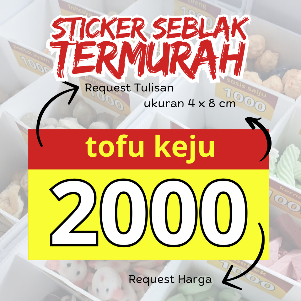 

( isi 38 pcs ) stiker harga anti air || Stiker seblak || stiker Harga custom