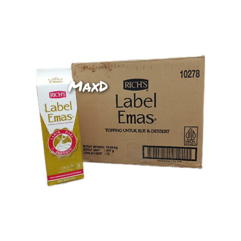 

Rich's Gold Label 907 Ml ×12 Pcs 1 Dus