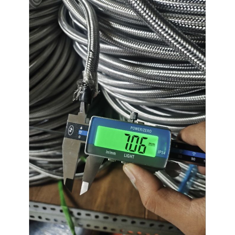 Selang karet rajut stainless ukuran 1/4 inch / selang ceocemi 5/16" - selang oli, solar, air