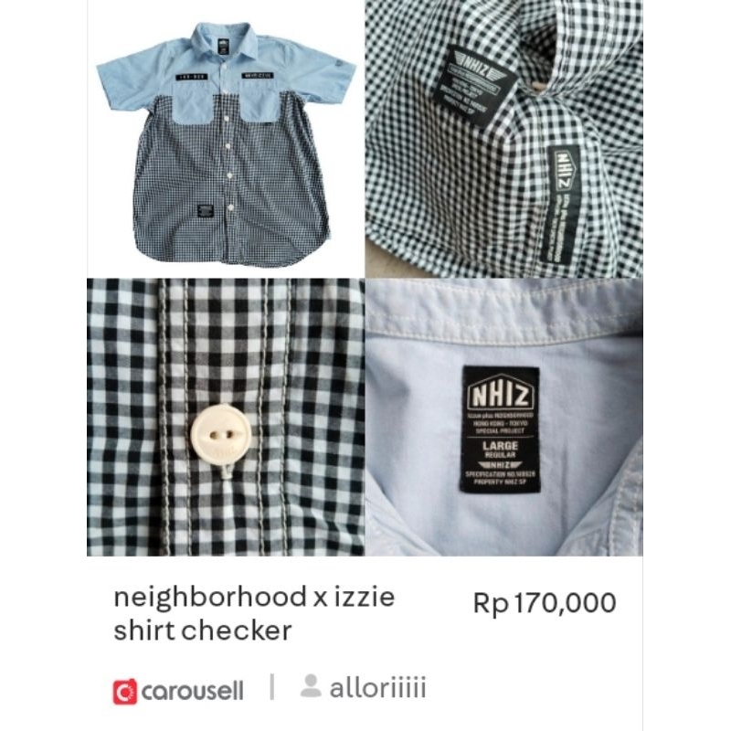 neighborhood x izzue checker shirt