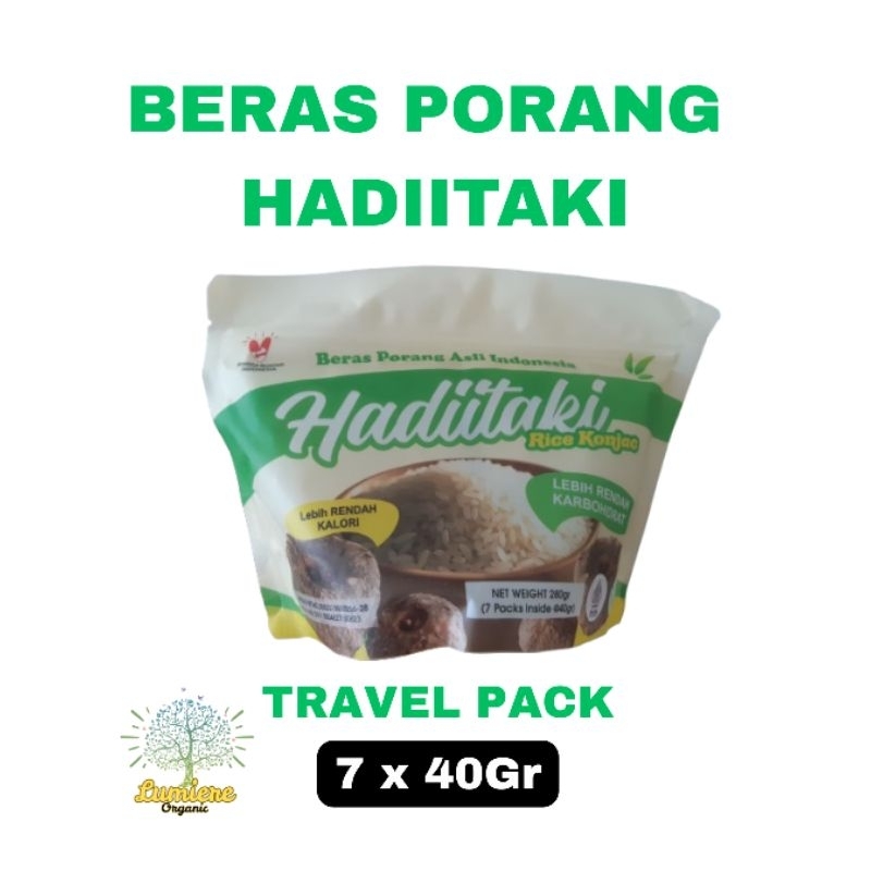 

Beras Porang Hadiitaki Travel Pack Ukuran 7x40gr