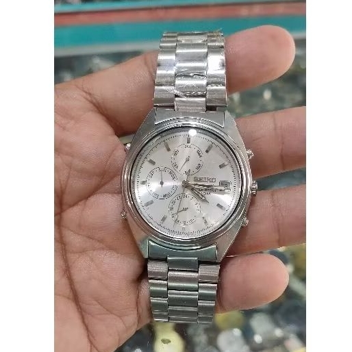 jam tangan pria automatic chronograph seiko 5 mulus normal semua