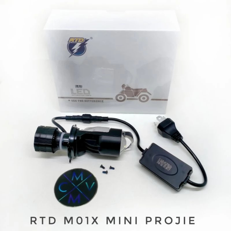 LAMPU LED RTD M01X MINI PROJIE H4 CUT OFF MOTOR MOBIL putih / kuning PROJECTOR / RTD M01X