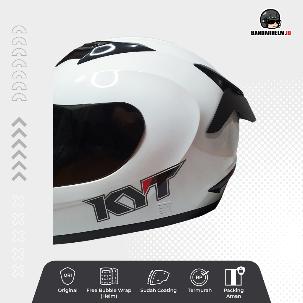 SPOILER HELM KYT R10 HITAM GLOSSY AKRILIK TEBAL