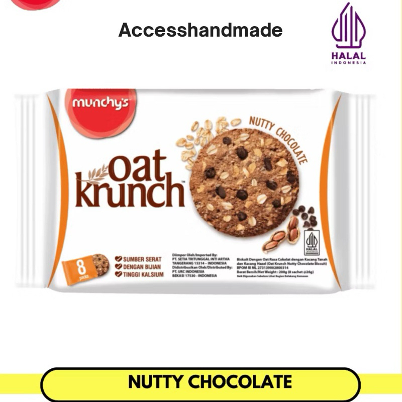 Munchy’s Oat Krunch Malaysia Import biscuit 208gr Munchys Crunch oat gandum Nutty Chocolate coklat k