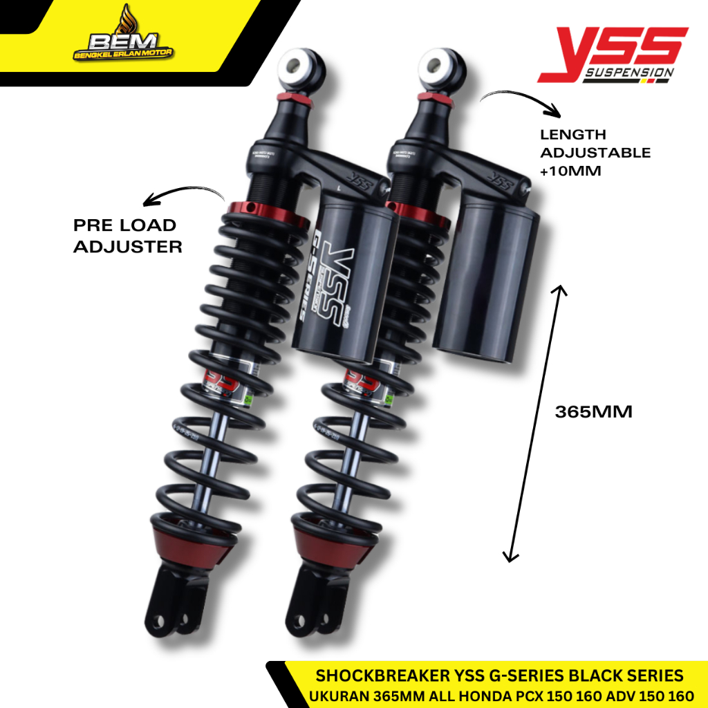 Shockbreaker YSS G+ Plus Black Series PCX 160 365MM