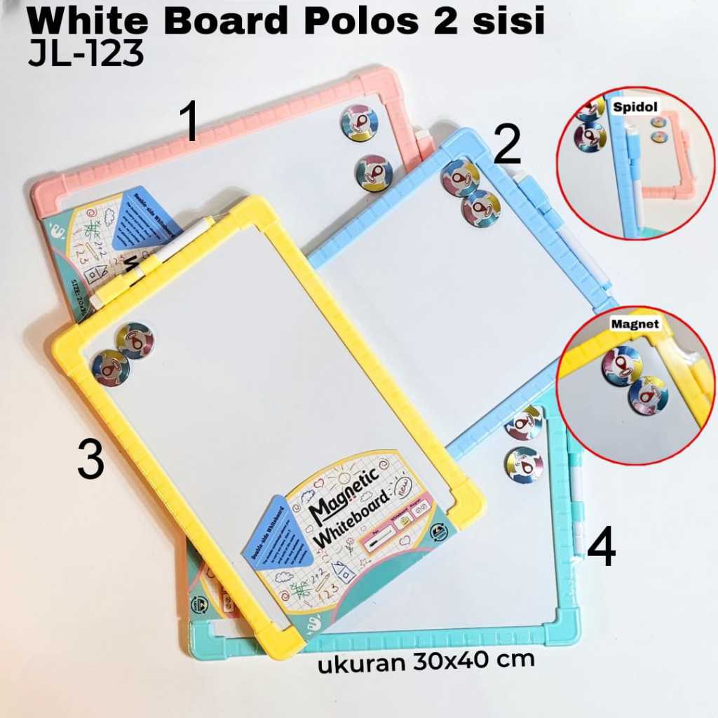 

SOS White board Polos 2 sisi 30x40 JL-123/Papan Tulis