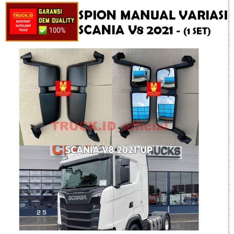 KACA SPION VARIASI MANUAL TRUCK MOBIL SCANIA V8 NEW MODEL BARU 2021 *SET