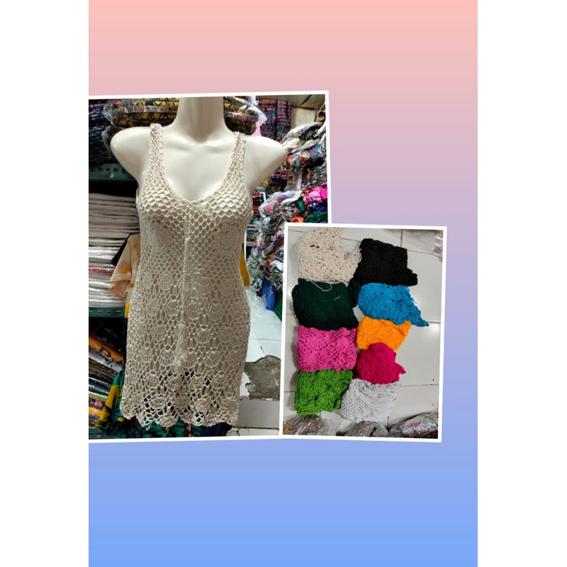 Dress Rajut Singlet Pendek Bali Handmade 50