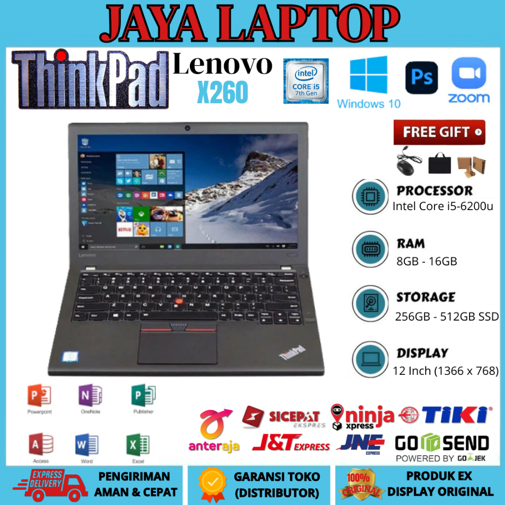 Laptop Lenovo Thinkpad X260 I7 GEN 6TH RAM 16GB / 512SSD Windows 10Pro