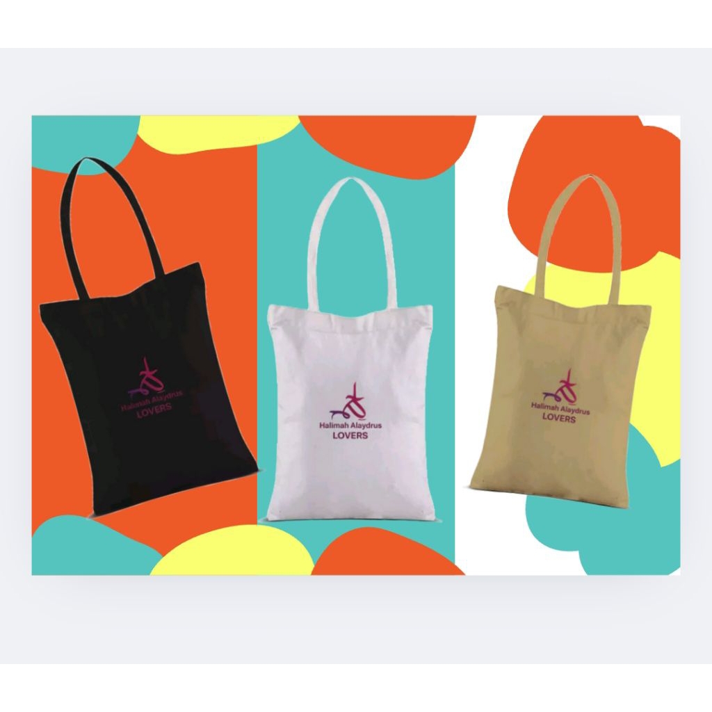 Tote bag Sablon Resleting canvas custom Halimah Alaydrus lover