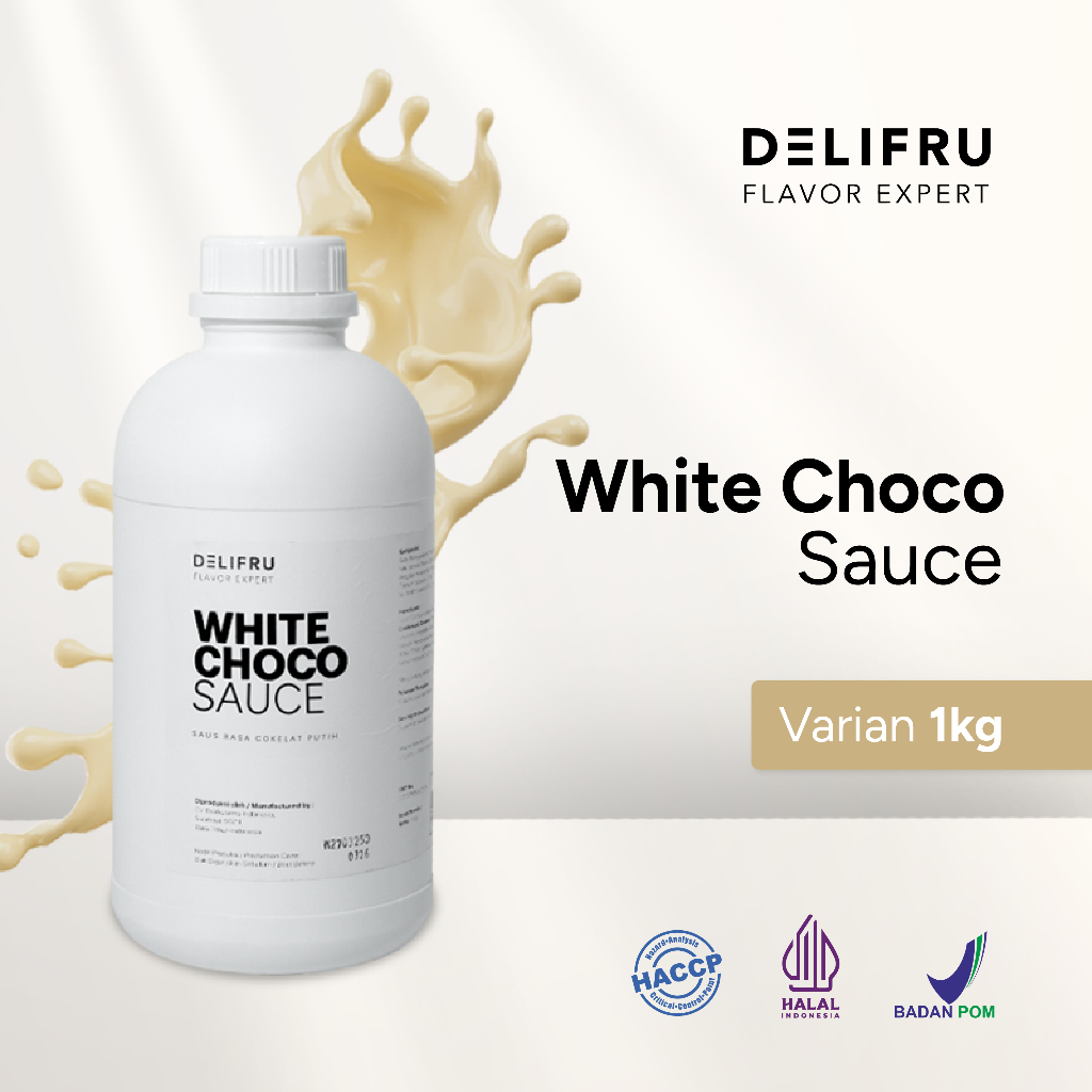 

Sauce White Chocolate Delifru 1 Kg - Topping Saus Rasa Cokelat Putih